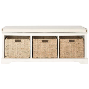 Lonan Wicker Storage Bench | Safavieh - AMH5733