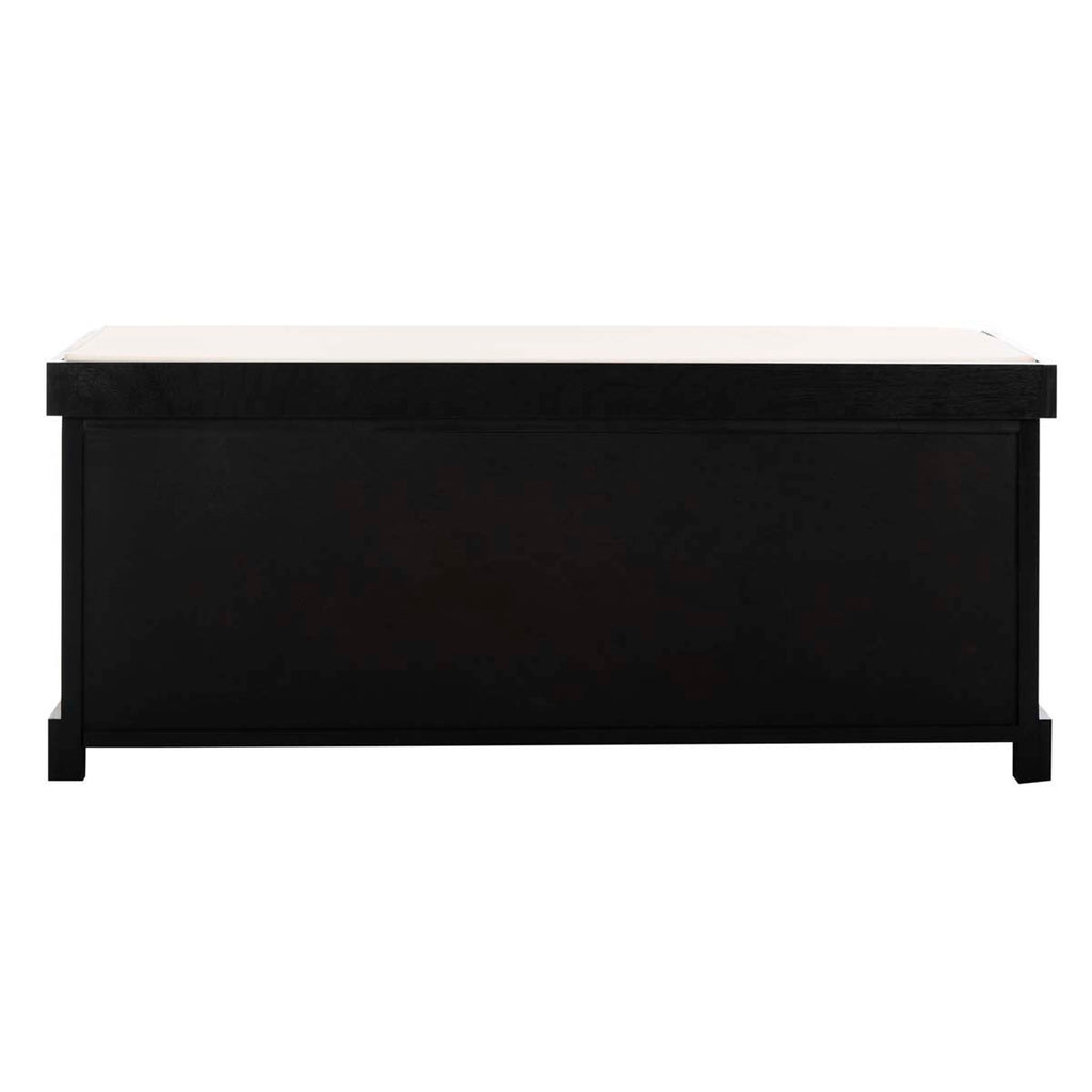 Safavieh Lonan Wicker Storage Bench - Distressed Black/White