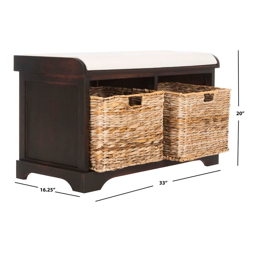 Safavieh Freddy Wicker Storage Bench - Brown