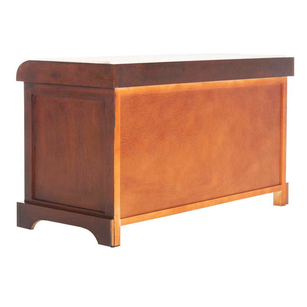 Safavieh Freddy Wicker Storage Bench - Cherry