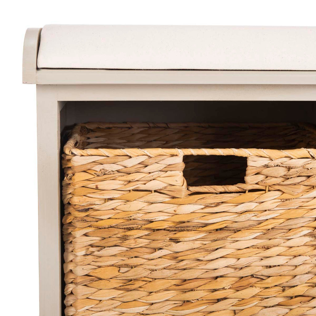 Safavieh Freddy Wicker Storage Bench - Vintage Grey