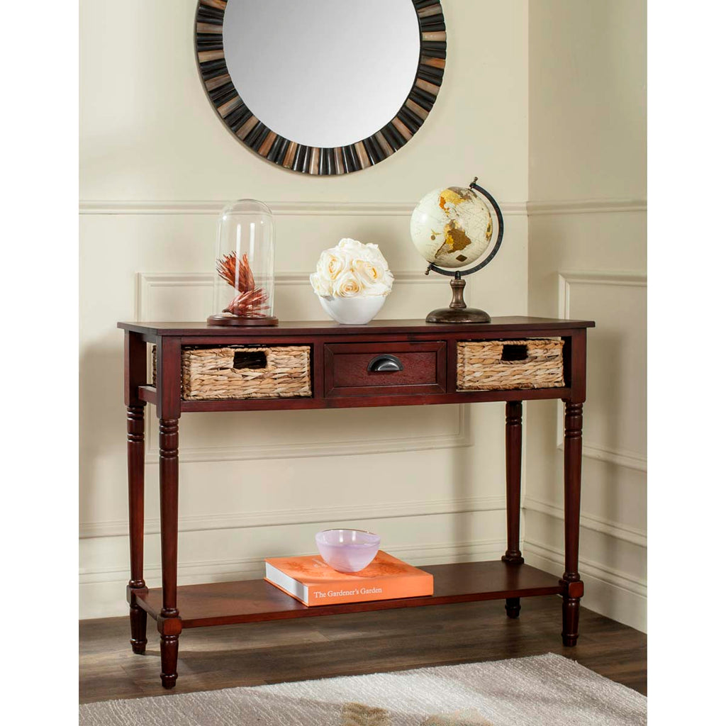 Safavieh Christa Console Table With Storage - Cherry