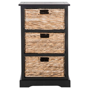 Halle 3 Wicker Basket Storage Side Table | Safavieh - AMH5738