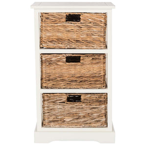 Halle 3 Wicker Basket Storage Side Table | Safavieh - AMH5738