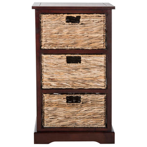 Halle 3 Wicker Basket Storage Side Table | Safavieh - AMH5738
