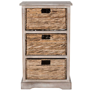 Halle 3 Wicker Basket Storage Side Table | Safavieh - AMH5738