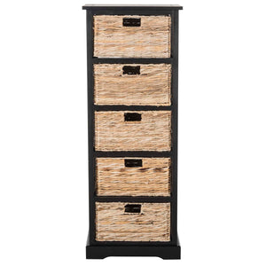 Vedette 5 Wicker Basket Storage Tower | Safavieh - AMH5739