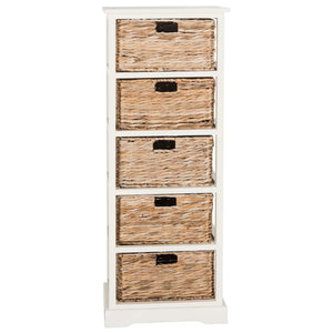 Vedette 5 Wicker Basket Storage Tower | Safavieh - AMH5739
