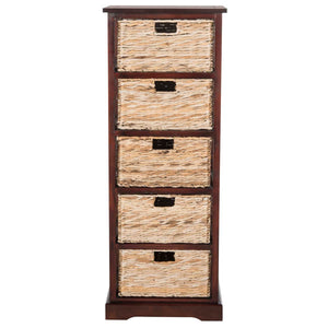 Vedette 5 Wicker Basket Storage Tower | Safavieh - AMH5739