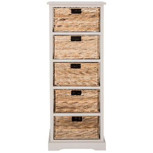 Vedette 5 Wicker Basket Storage Tower | Safavieh - AMH5739