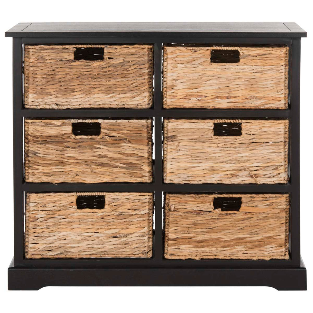 Safavieh Keenan 6 Wicker Basket Storage Chest - Distressed Black