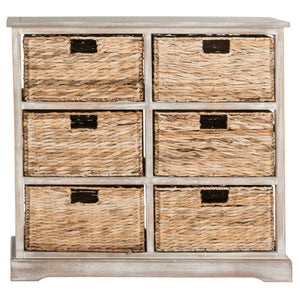 Safavieh Keenan 6 Wicker Basket Storage Chest - Vintage White