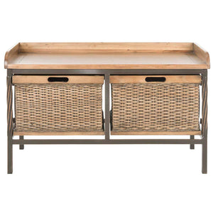 Noah 2 Drawer Wooden Storage Bench | Safavieh - AMH6528