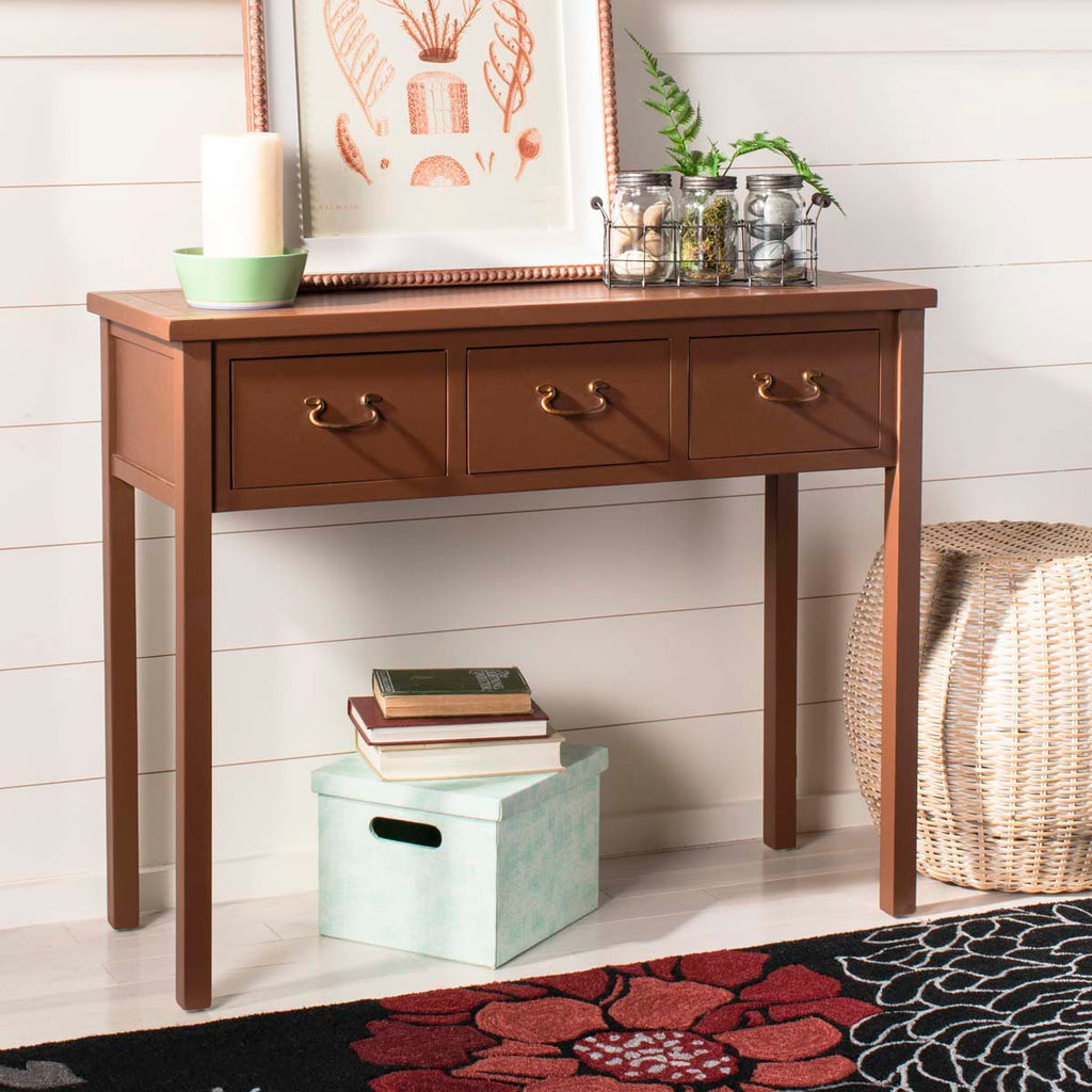 Safavieh Cindy Console With Storage Drawers - Terrecotta