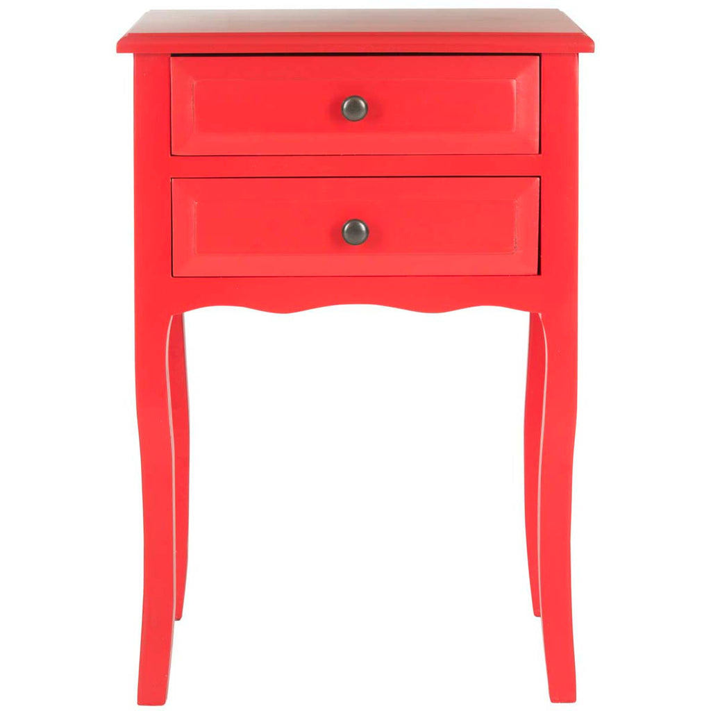 Safavieh Lori End Table With Storage Drawers - Hot Red