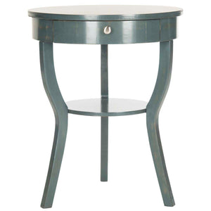 Kendra Round Pedestal End Table W/ Drawer | Safavieh - AMH6620