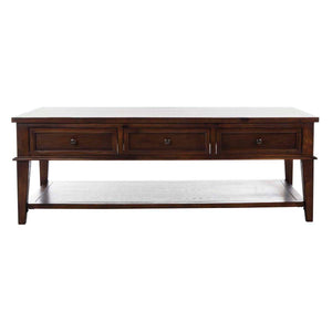 Safavieh Manelin Coffee Table With Storage Drawers - Sepia