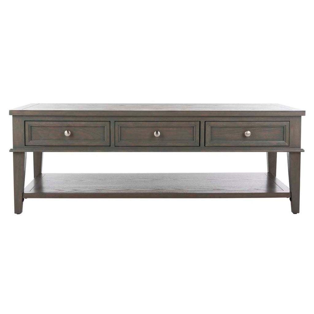 Safavieh Manelin Coffee Table With Storage Drawers - Ash Grey