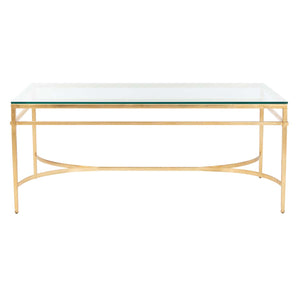 Safavieh Couture Abelard Antique Gold Glass Cocktail Table - Gold / Glass