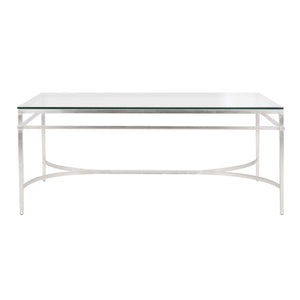 Safavieh Couture Abelard Antique Silver Glass Cocktail Table - Silver / Glass
