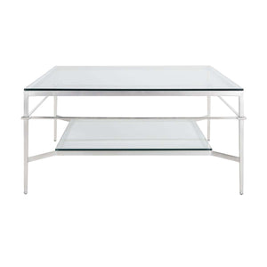 Safavieh Couture Mieka Silver Leaf Glass Cocktail Table - Silver / Glass