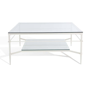 Safavieh Couture Mieka Glass Cocktail Table - White