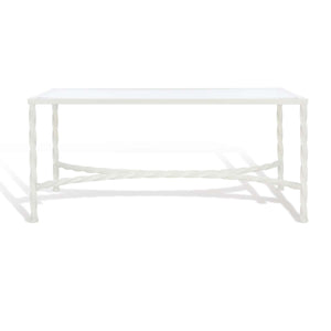 Safavieh Couture Matilda Silver Leaf Glass Coffee Table - White