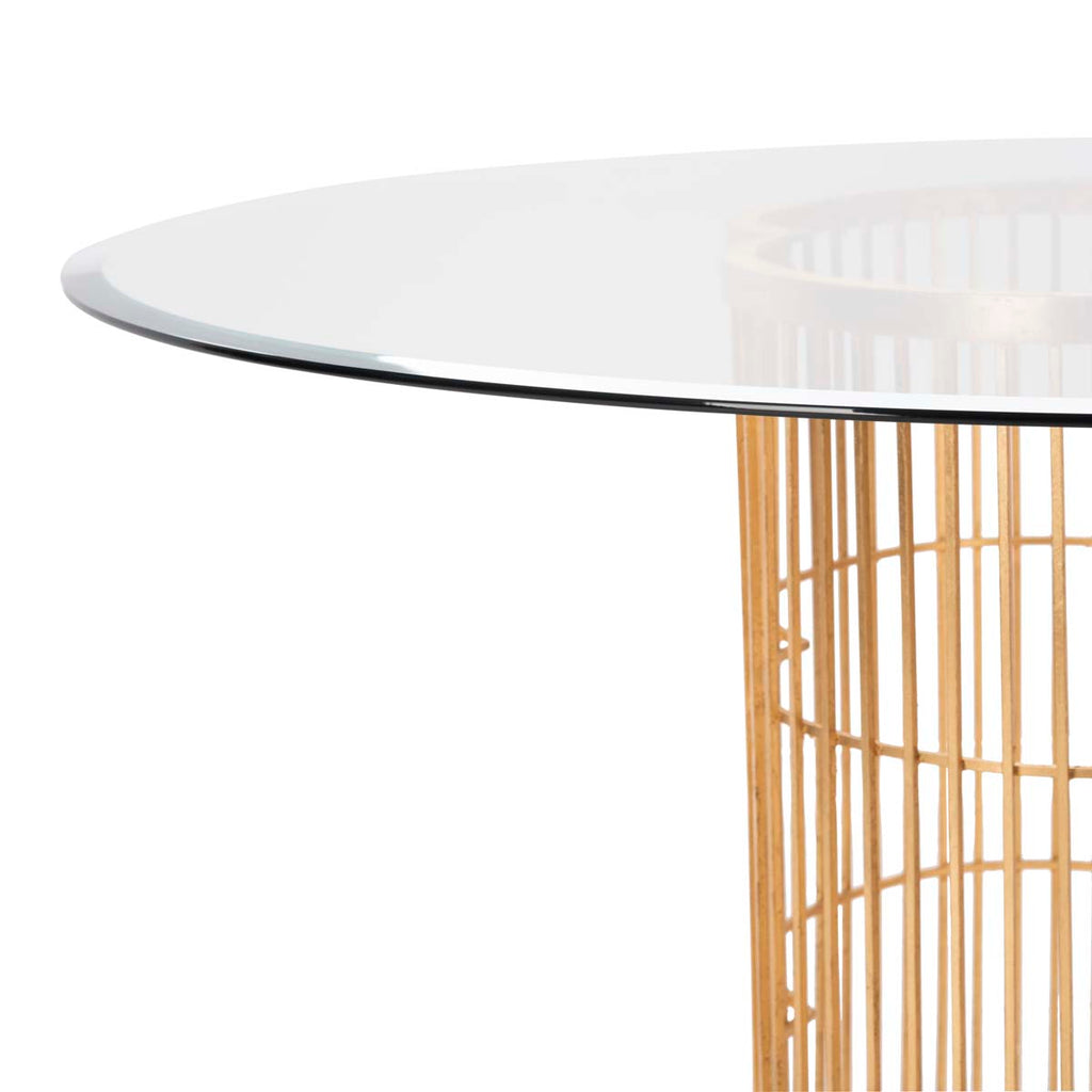 Safavieh Couture Noore 54 Gold Leaf Glass Dining Table - Gold / Glass