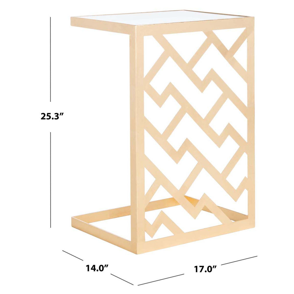 Safavieh Couture Ozzie Gold Leaf C-Table - Gold