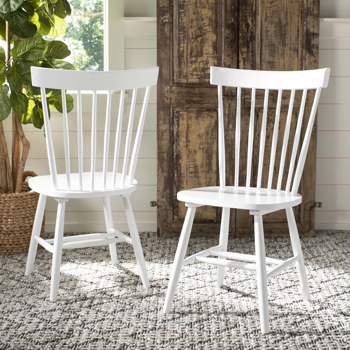 no.0189 アベンチュリンとホワイトジェイドのミニマム Parker Spindle Dining Chair (Set Of 2) | Safavieh - AMH8500