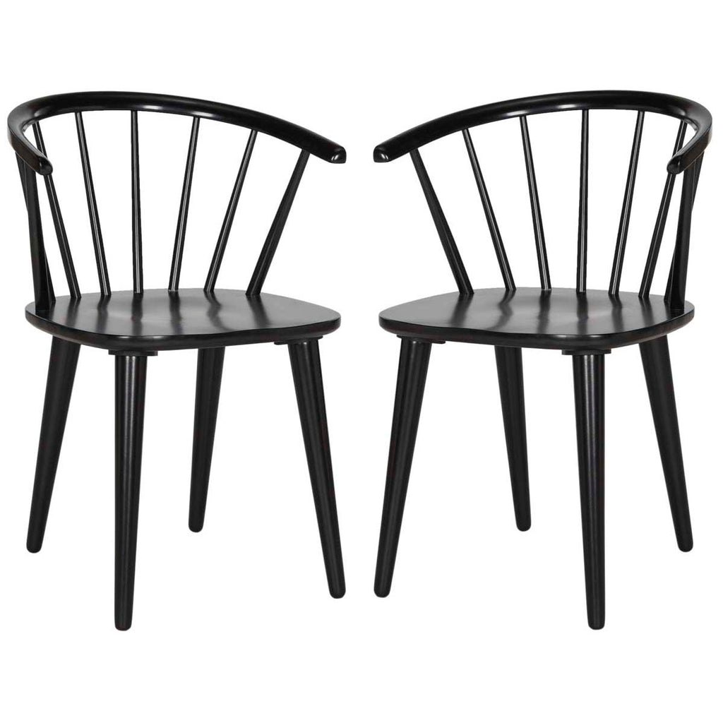 Safavieh Blanchard 18''H Curved Spindle Side Chair-Black (Set of 2)