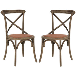 Safavieh Franklin 18''H X Back Farmhouse Chair (Set Of 2)-Weathered Grey