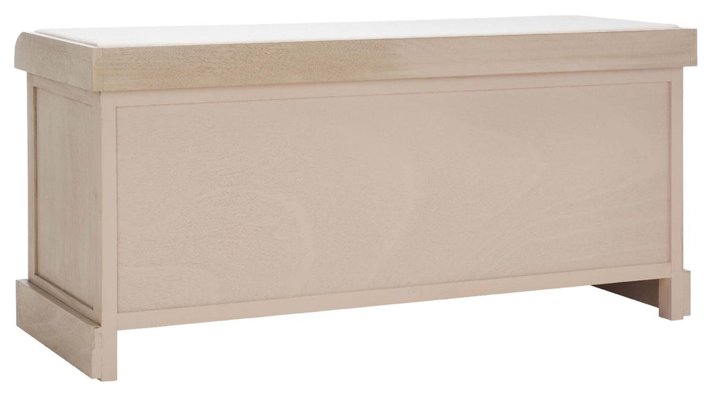 Safavieh Briar 3 Drawer Cushion Bench - Sand / Distressed White