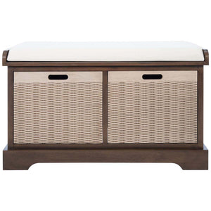 Safavieh Landers 2 Drawer/Cushion Storage Bench - Brown