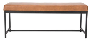 Safavieh Chase Faux Leather Bench - Brown Pu/Black