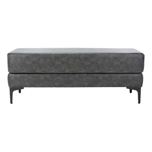 Safavieh Elise Rectangular Bench - Grey Pu/Black