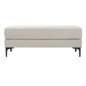 Safavieh Elise Rectangular Bench - Light Grey Linen/Black