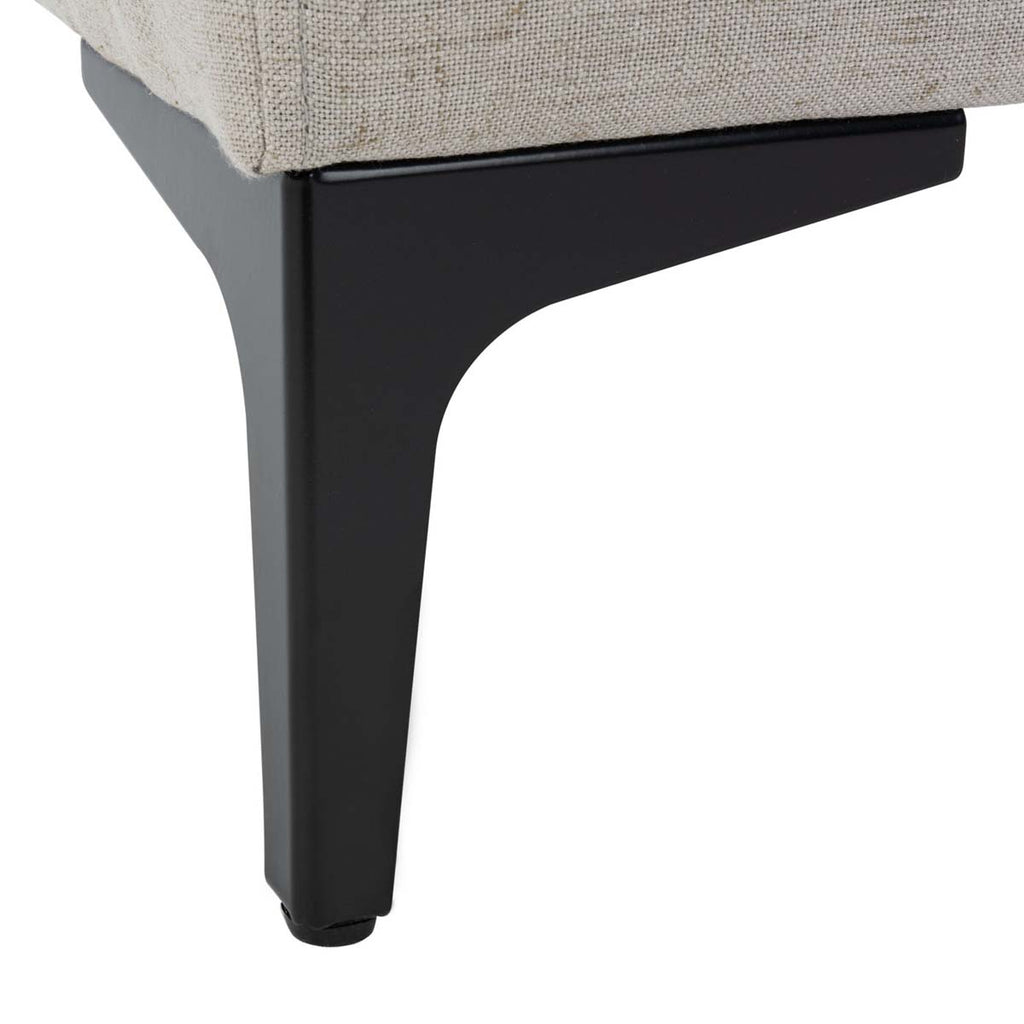 Safavieh Elise Rectangular Bench - Light Grey Linen/Black