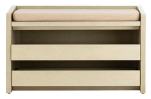 Safavieh Percy Storage Bench - White Wash/Beige Linen