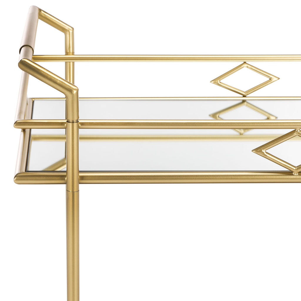 Safavieh Elspeth 2 Tier Bar Cart - Gold / Mirror