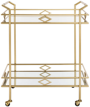 Safavieh Elspeth 2 Tier Bar Cart - Gold / Mirror