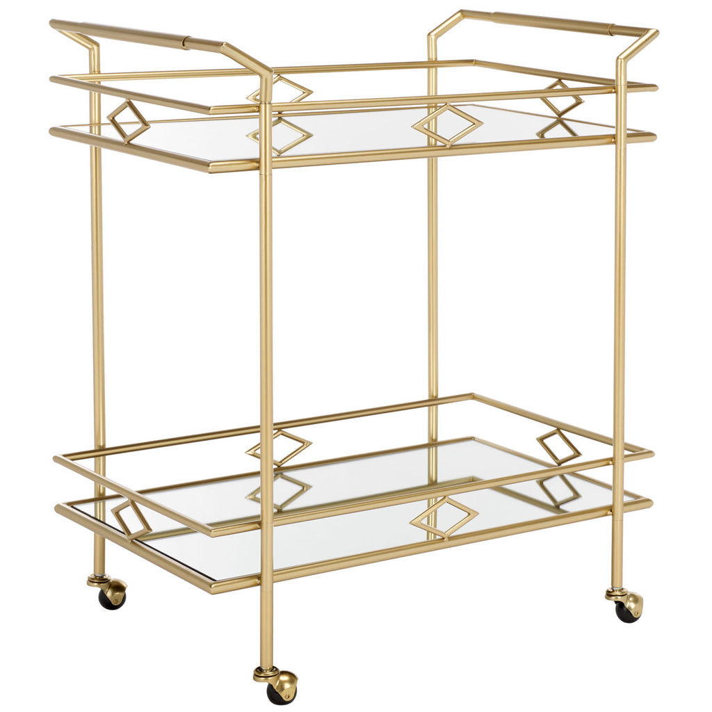 Safavieh Elspeth 2 Tier Bar Cart - Gold / Mirror