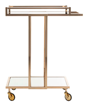 Safavieh Capri 2 Tier Rectangle Bar Cart - Gold/Mirror