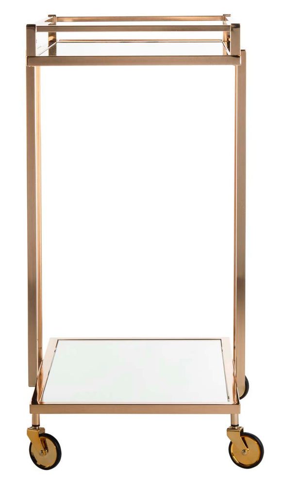 Safavieh Capri 2 Tier Rectangle Bar Cart - Gold/Mirror