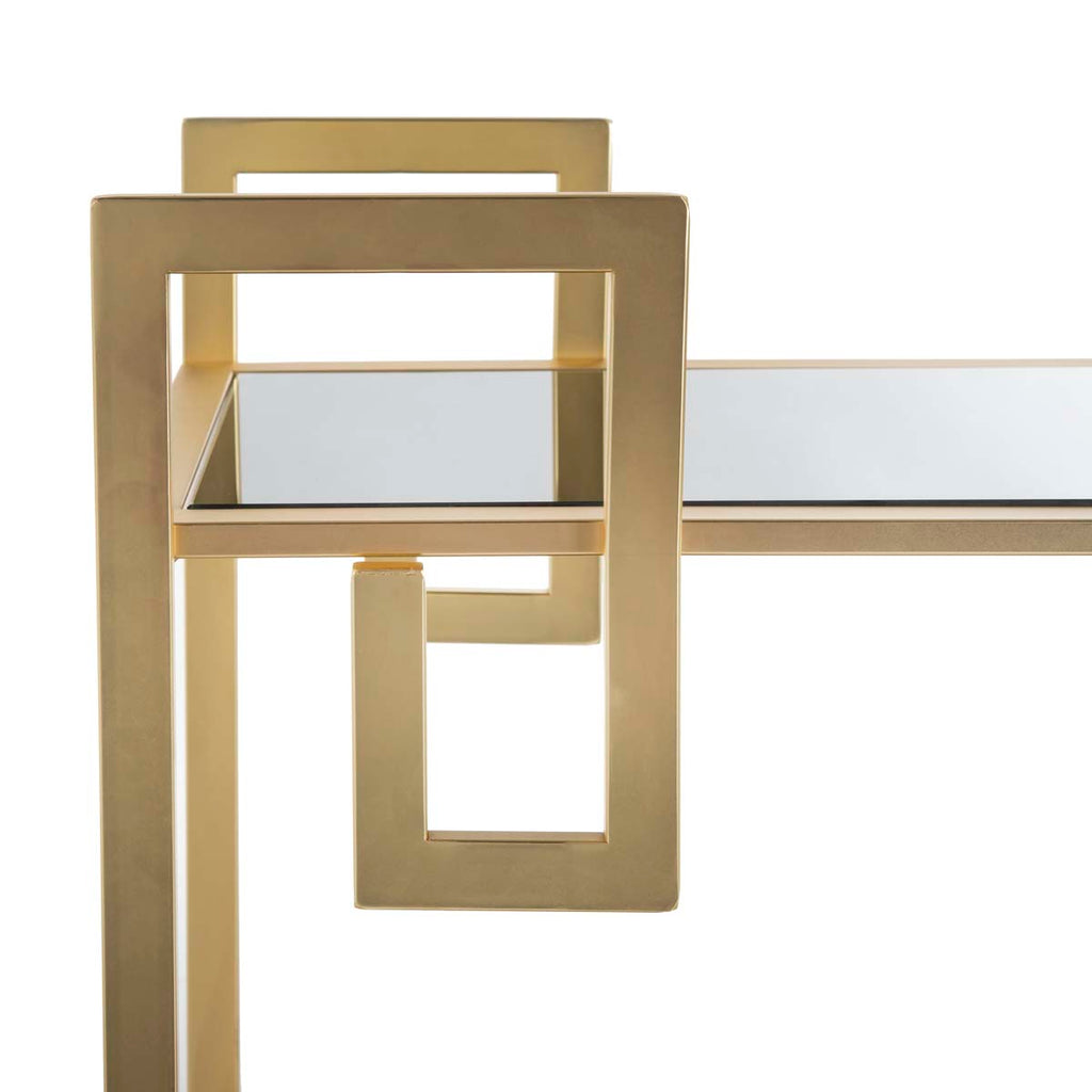Safavieh Eliza 2 Tier Bar Cart - Matte Brass/Glass