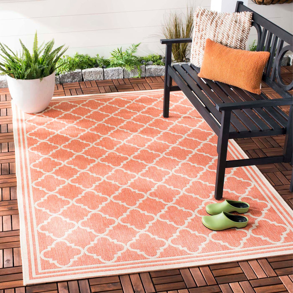 Safavieh Beach House Rug Collection: BHS121P - Rust / Creme