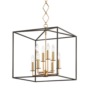 Hudson Valley Lighting 8 Light Pendant - Aged Brass/Black