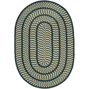 Safavieh Braided Rug Collection BRD401B - Ivory / Dark Green