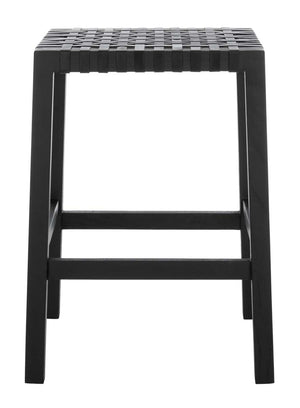Safavieh Capri Counter Stool - Black/Black Leather