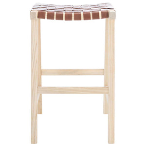 Safavieh Abreu Rectangle Barstool - Cognac / Light Natural
